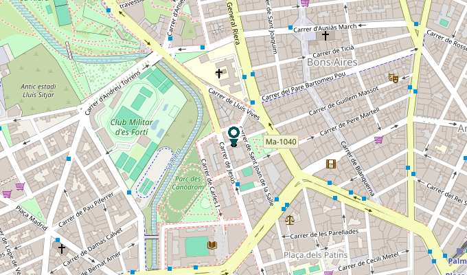 Mapa de la ubicación de la Consulta Doctor Frechoso en Calle Reverendo Antoni Tauler 8, 07003 Palma